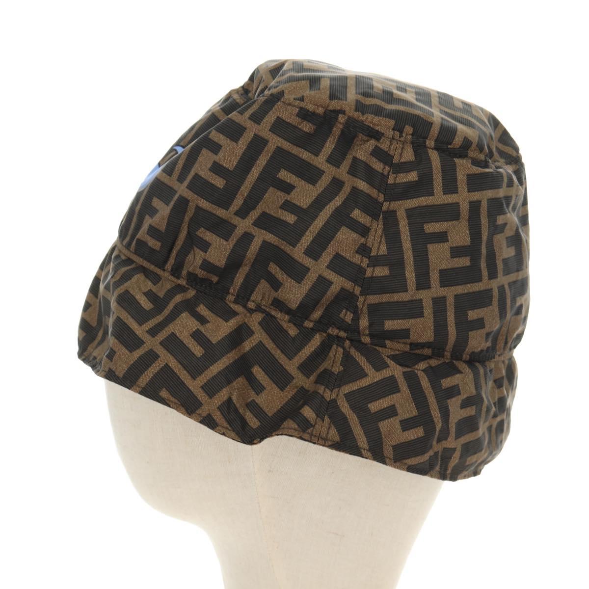 FENDI x FRGMT x POKÉMON ZUCCA Canvas Bucket Hat Mini-Dragon Brown Auth 167411SM