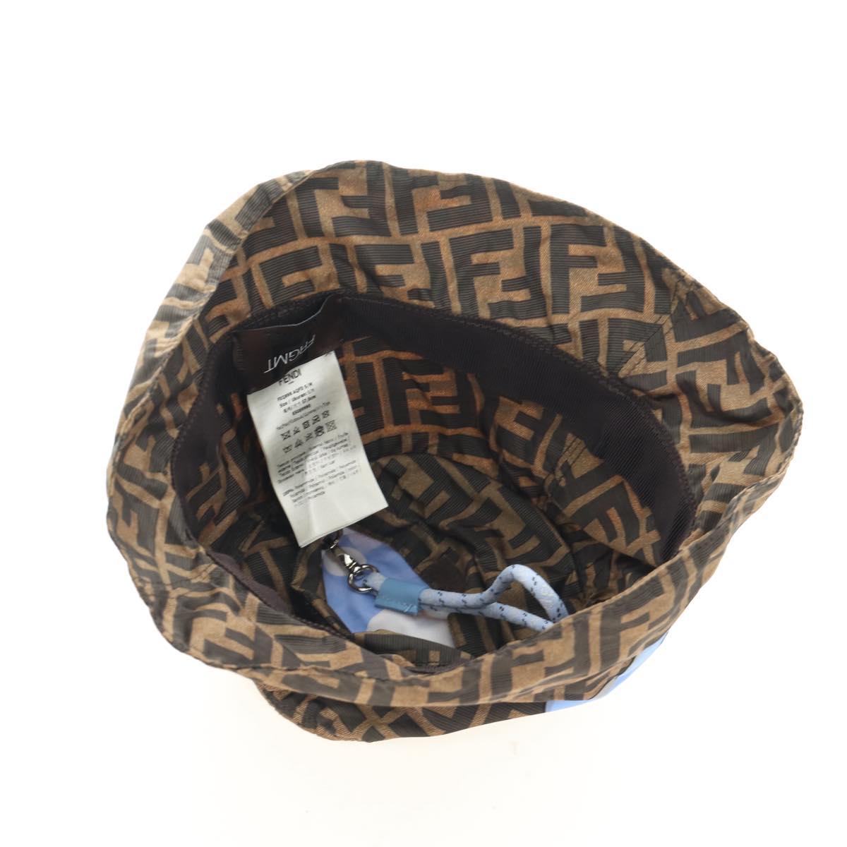FENDI x FRGMT x POKÉMON ZUCCA Canvas Bucket Hat Mini-Dragon Brown Auth 167411SM