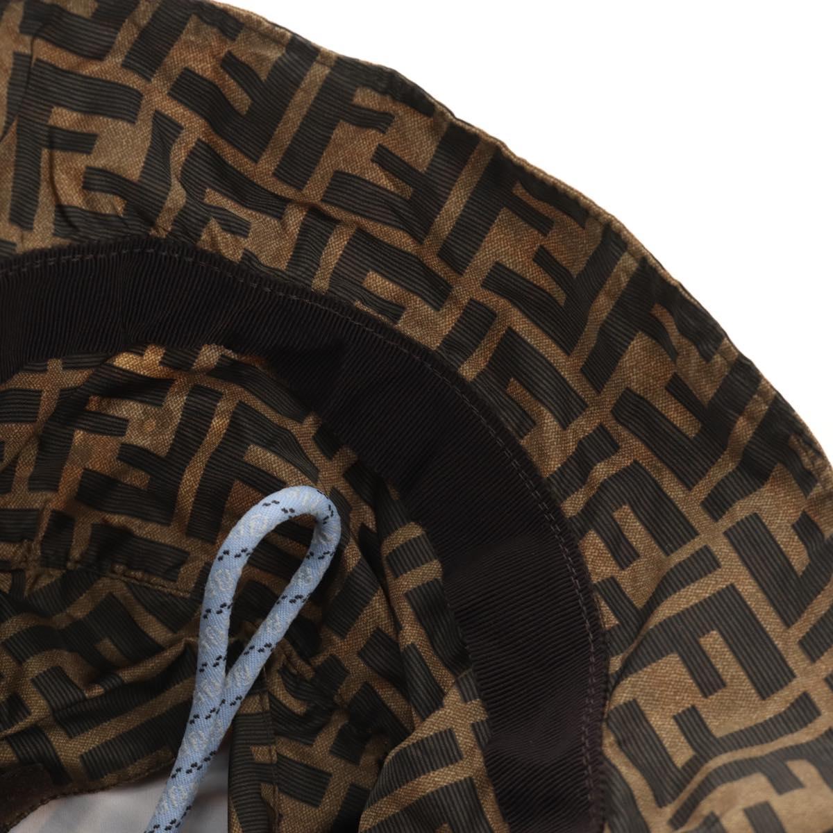 FENDI x FRGMT x POKÉMON ZUCCA Canvas Bucket Hat Mini-Dragon Brown Auth 167411SM