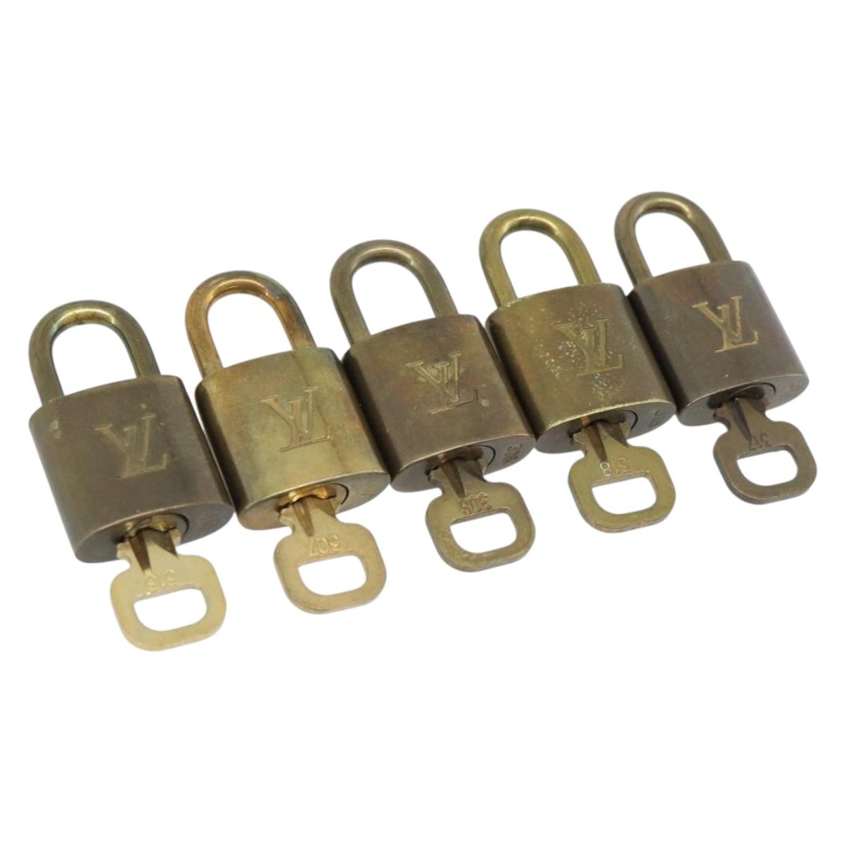 LOUIS VUITTON Padlock 5 Set Padlock metal Gold LV Auth 167412