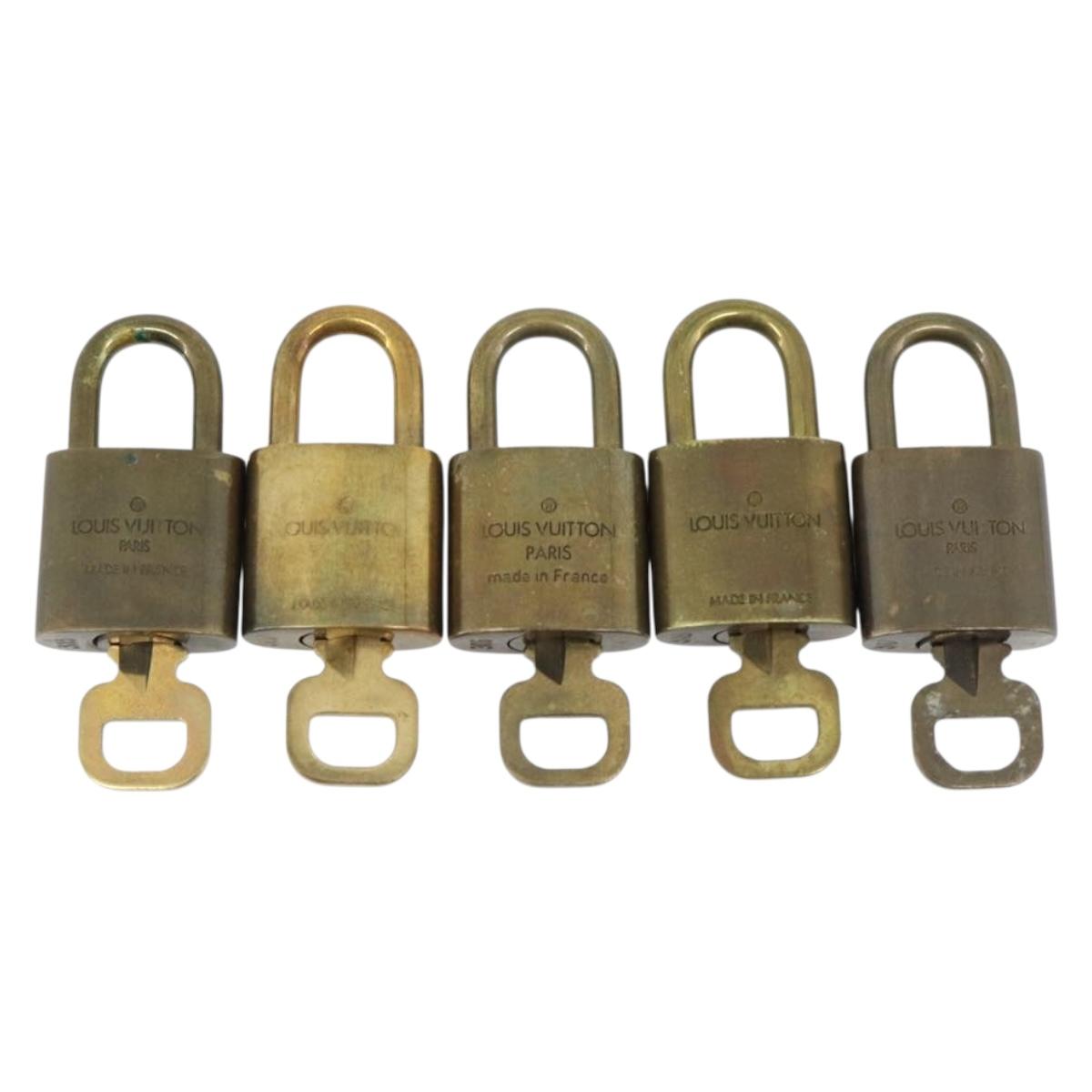 LOUIS VUITTON Padlock 5 Set Padlock metal Gold LV Auth 167412