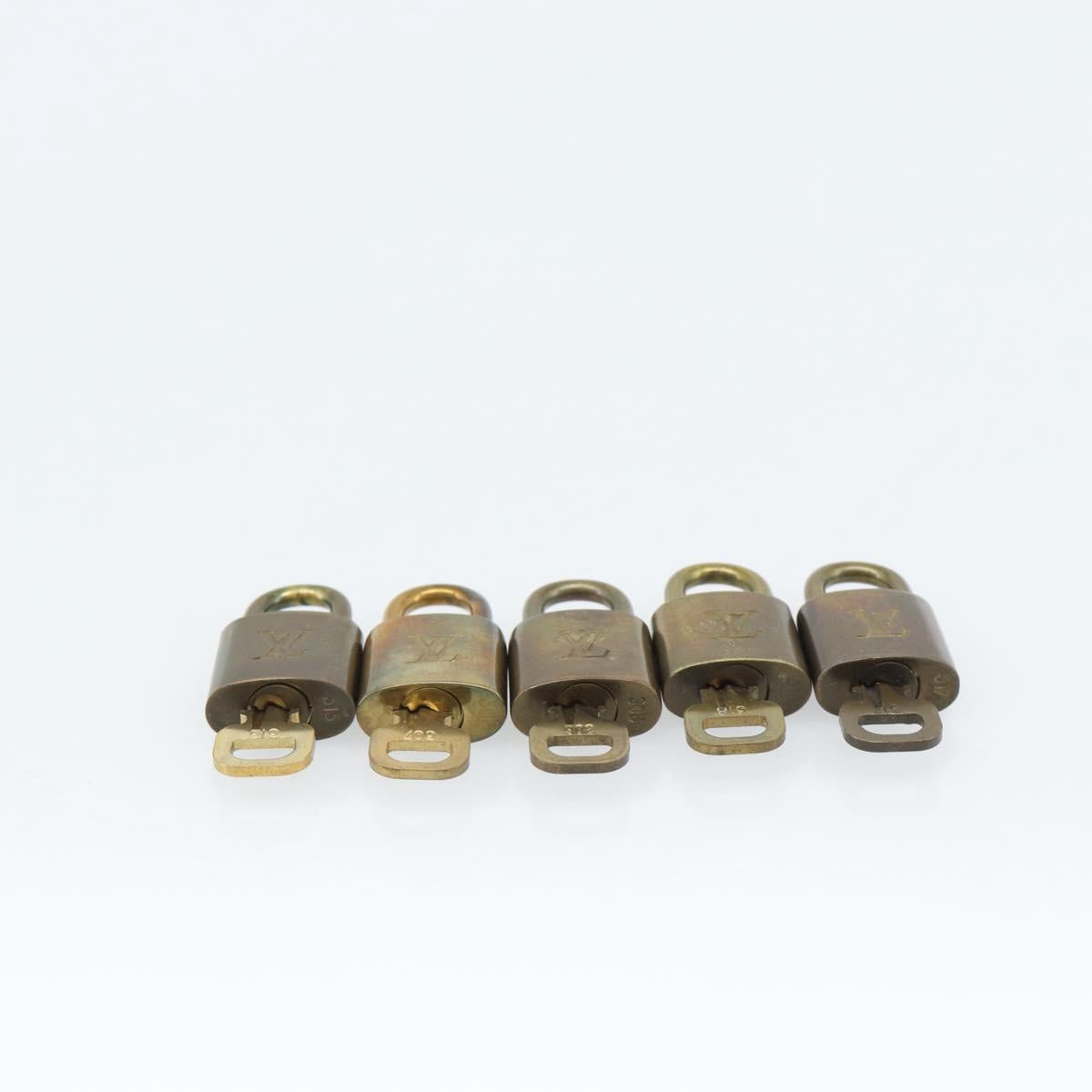 LOUIS VUITTON Padlock 5 Set Padlock metal Gold LV Auth 167412