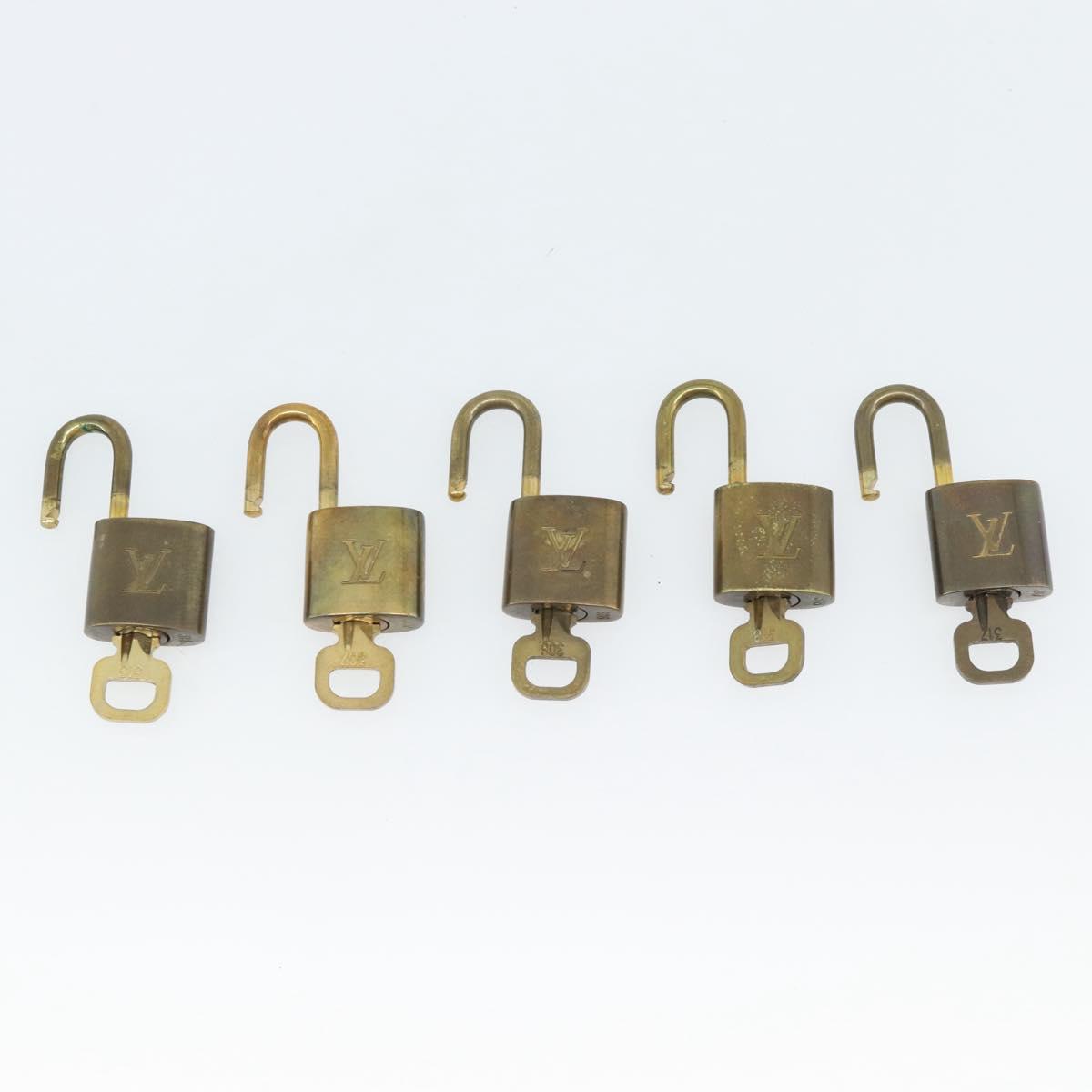 LOUIS VUITTON Padlock 5 Set Padlock metal Gold LV Auth 167412