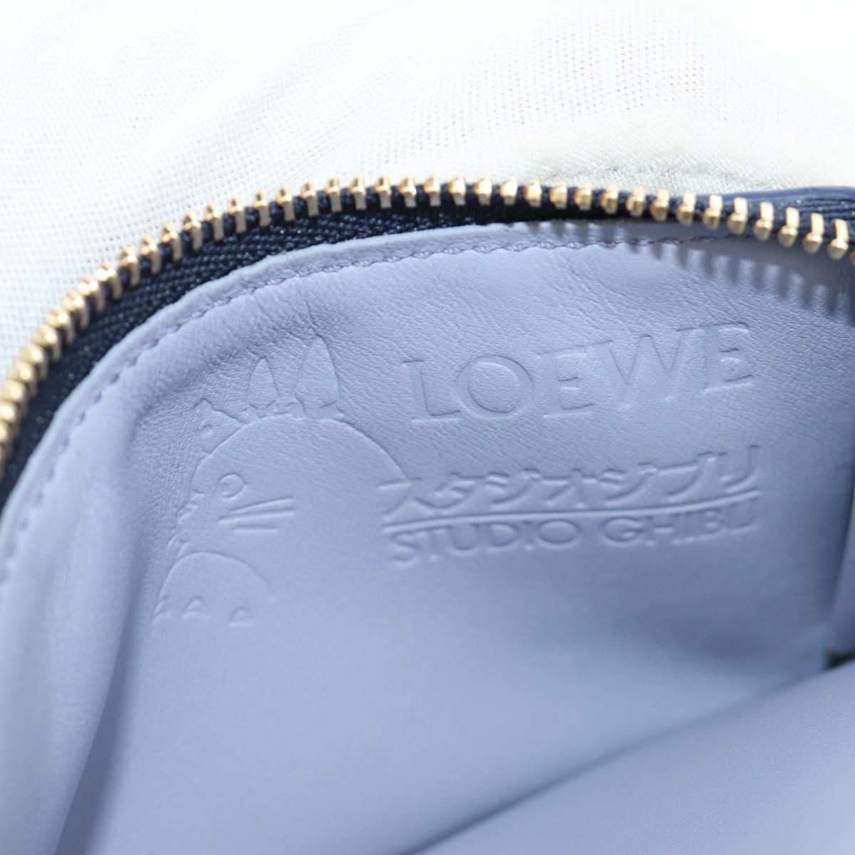 LOEWE × Studio Ghibli Howl's Moving Castle Card Case Leather Navy Auth 167414SM