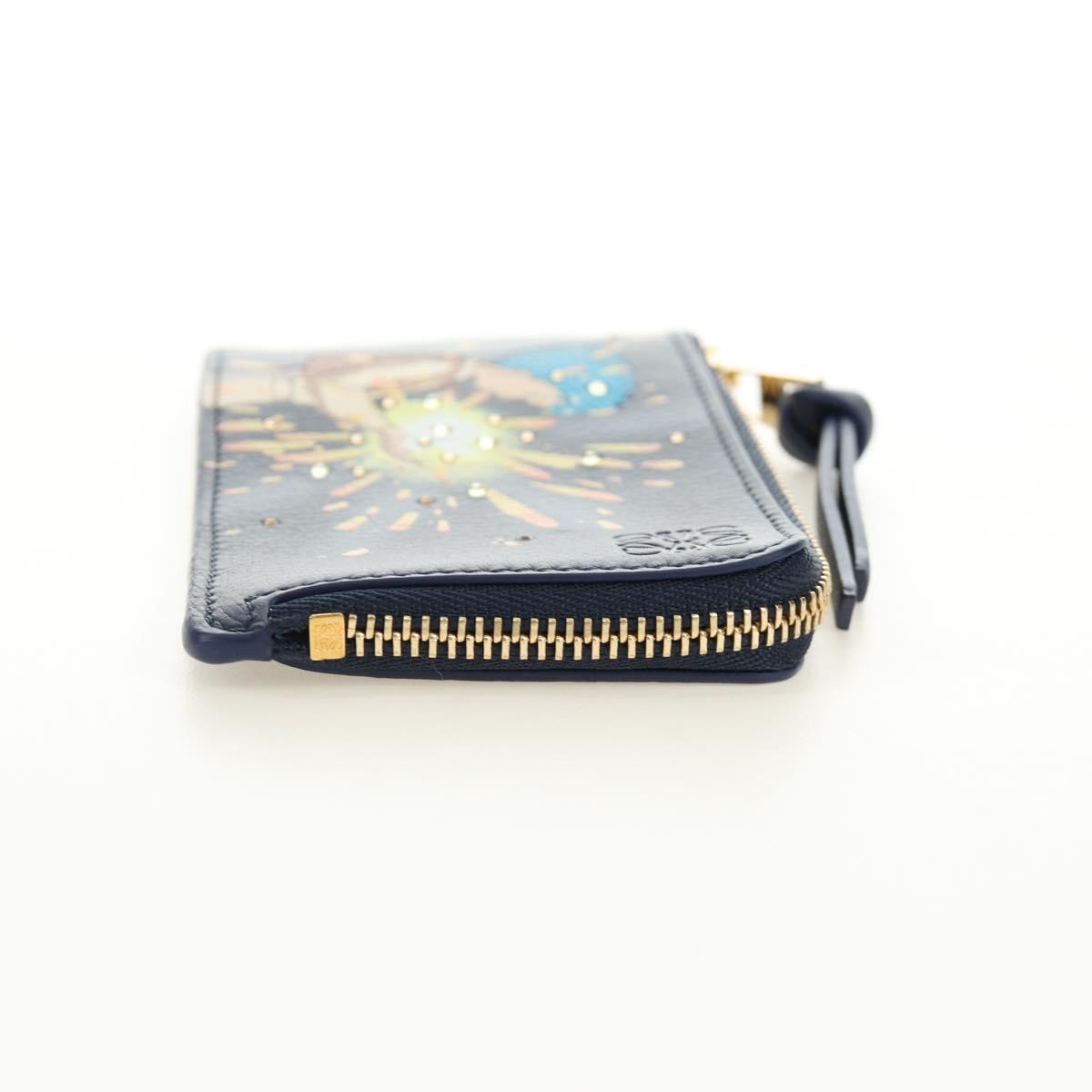 LOEWE × Studio Ghibli Howl's Moving Castle Card Case Leather Navy Auth 167414SM