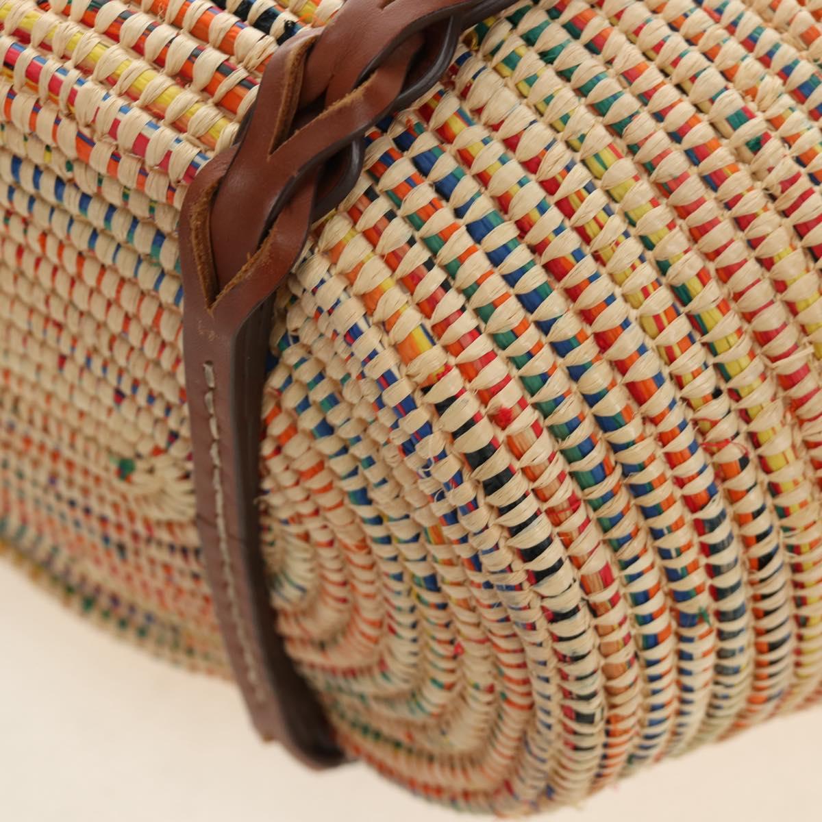 PRADA Tote Bag Raffia Beige Auth 167416SM