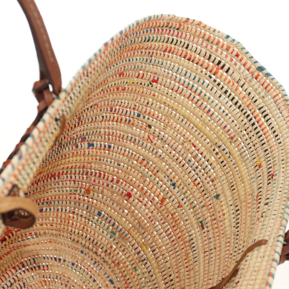 PRADA Tote Bag Raffia Beige Auth 167416SM