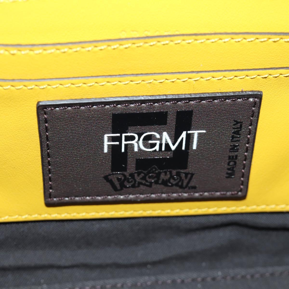 FENDI Dragonite Zucca Canvas FRGMT POKÉMON Bag Black Silver Brown Auth 167417SM