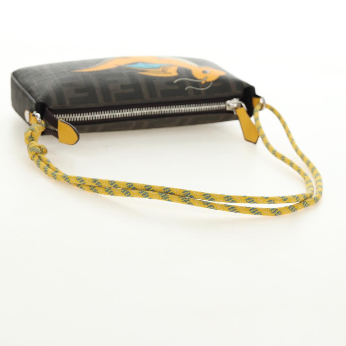 FENDI Dragonite Zucca Canvas FRGMT POKÉMON Bag Black Silver Brown Auth 167417SM