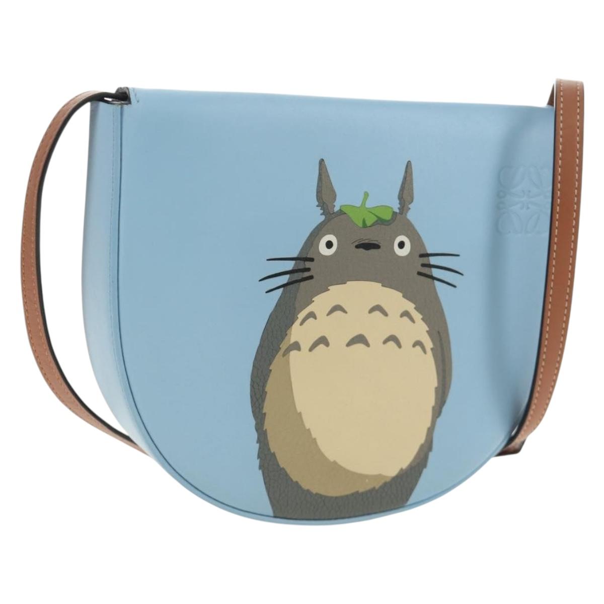 LOEWE × Studio Ghibli My Neighbor Totoro Heel Pouch Leather Blue Auth 167429SM