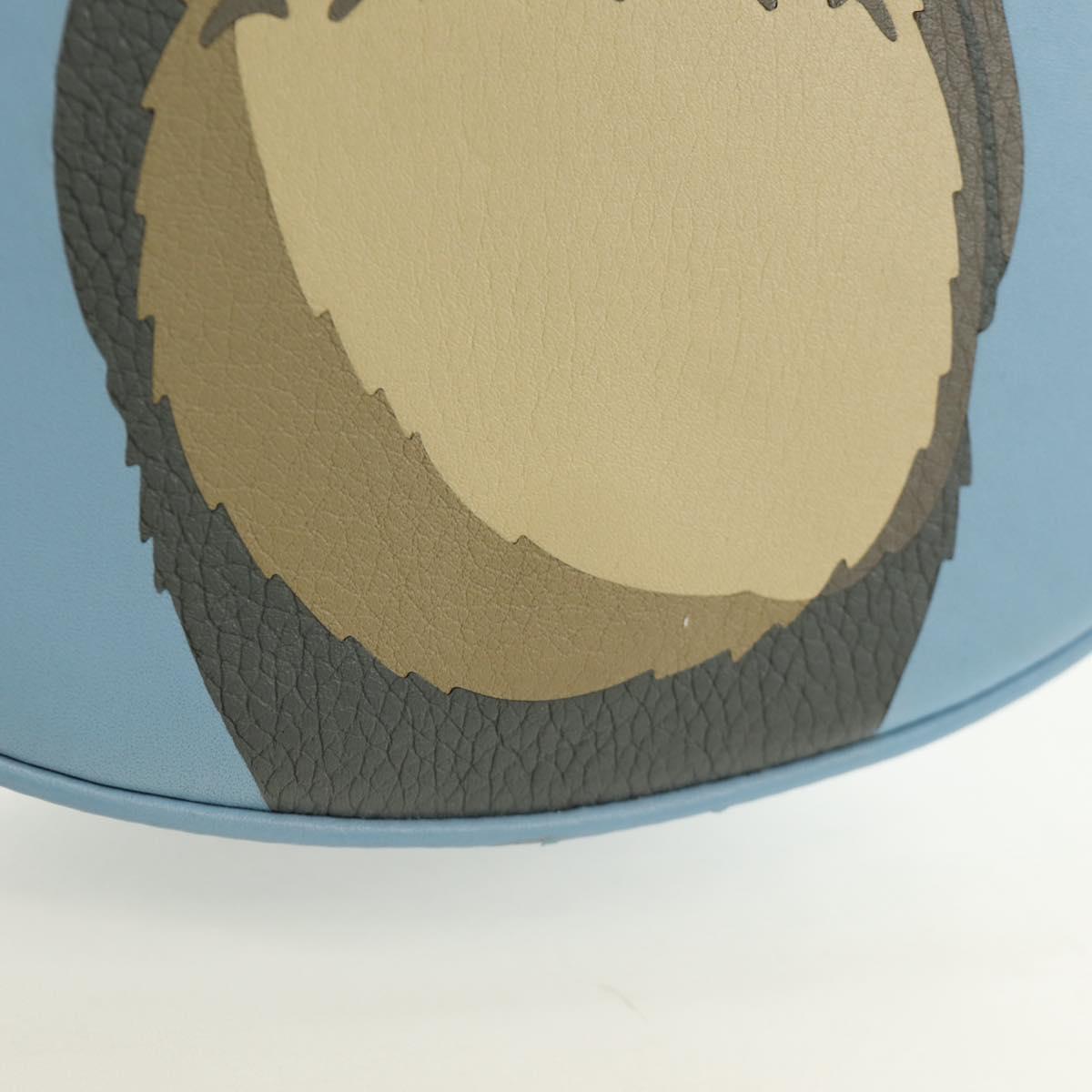 LOEWE × Studio Ghibli My Neighbor Totoro Heel Pouch Leather Blue Auth 167429SM