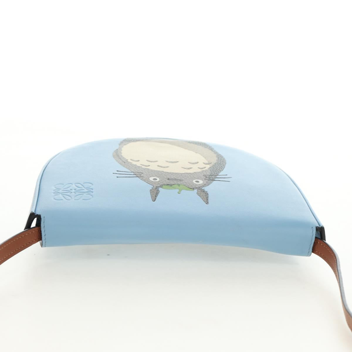 LOEWE × Studio Ghibli My Neighbor Totoro Heel Pouch Leather Blue Auth 167429SM