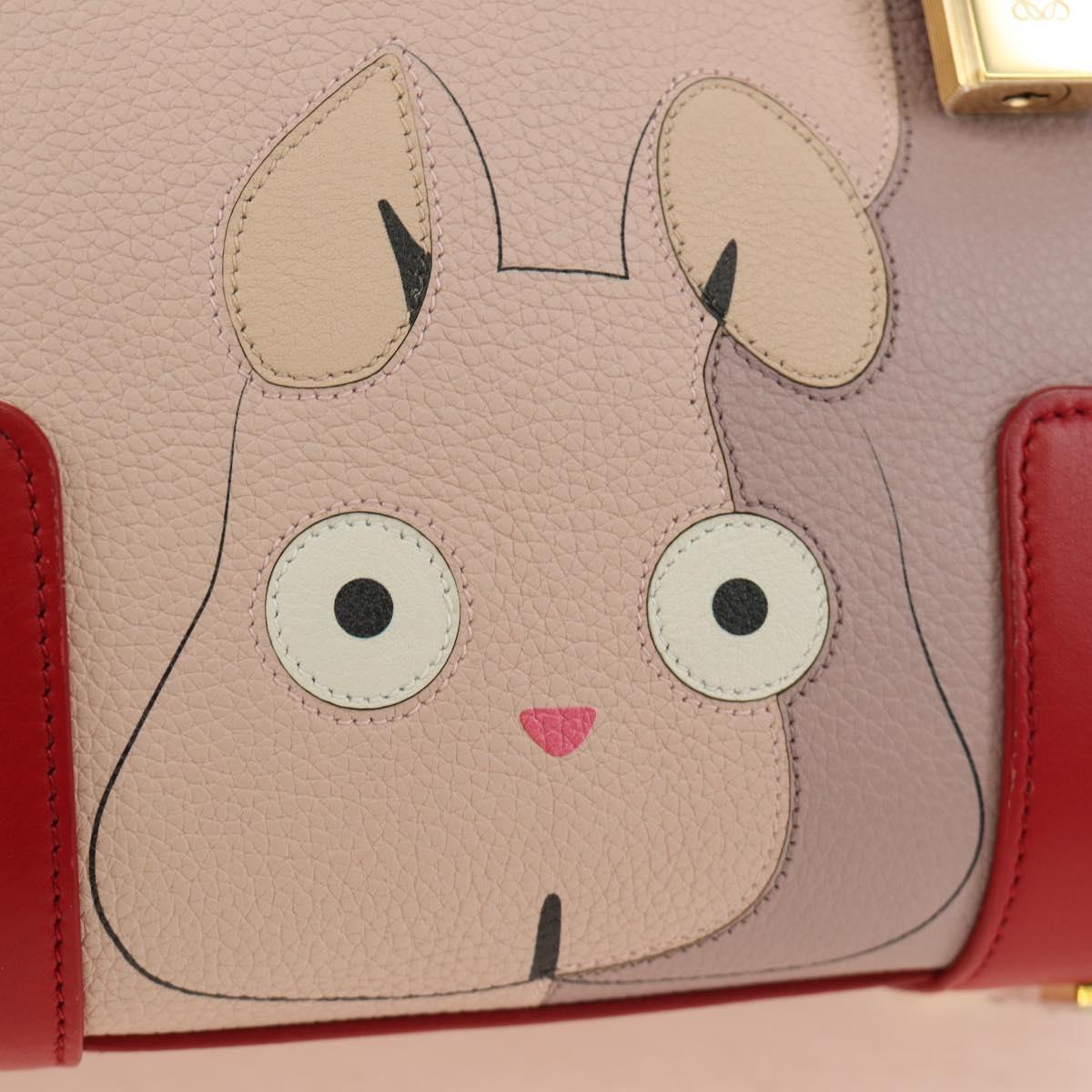 LOEWE × Studio Ghibli Amazona 19 Baby Mouse Hand Bag Leather Red Auth 167438SM