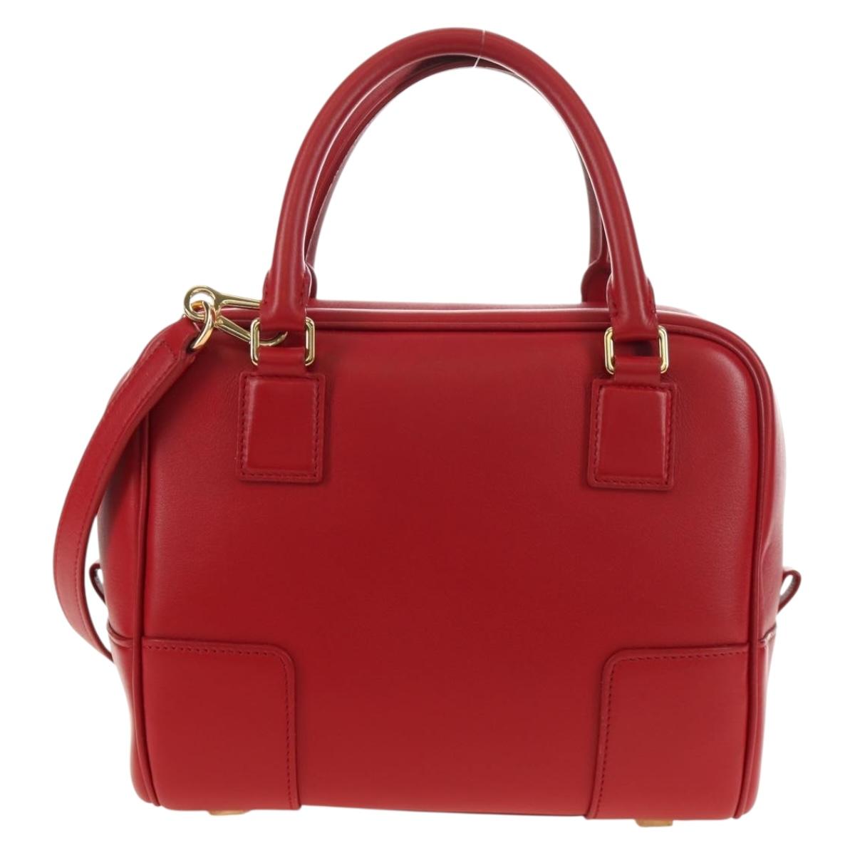 LOEWE × Studio Ghibli Amazona 19 Baby Mouse Hand Bag Leather Red Auth 167438SM