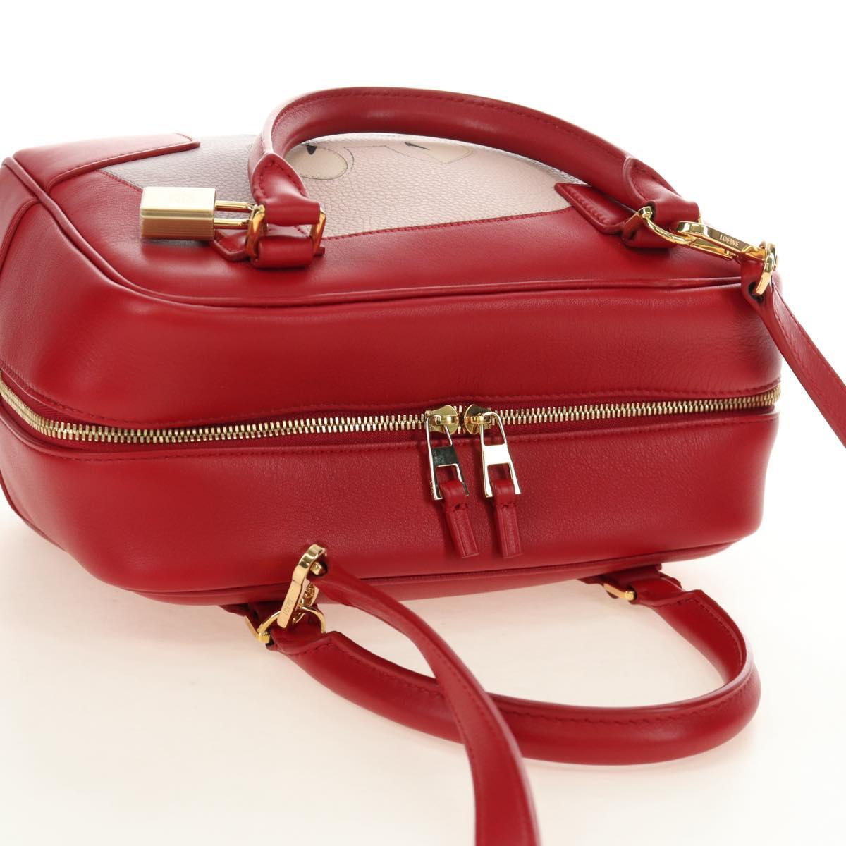 LOEWE × Studio Ghibli Amazona 19 Baby Mouse Hand Bag Leather Red Auth 167438SM