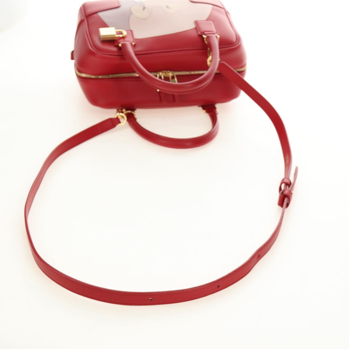 LOEWE × Studio Ghibli Amazona 19 Baby Mouse Hand Bag Leather Red Auth 167438SM