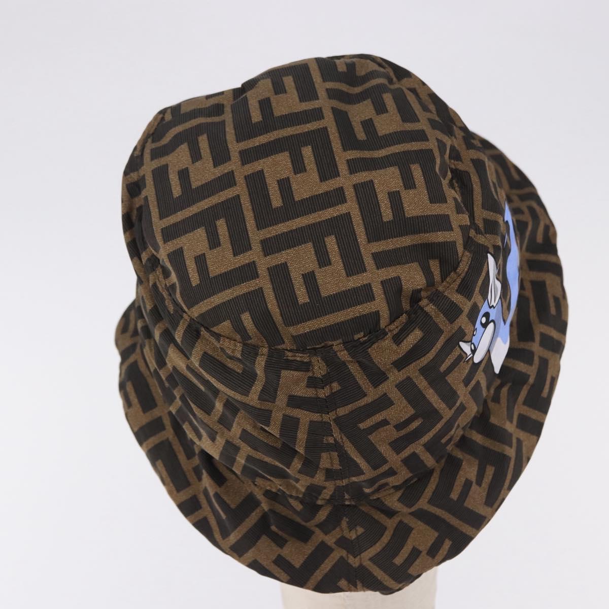 FENDI x FRGMT x POKEMON Bucket Dratini Hat Nylon Brown Blue Auth 167450SM