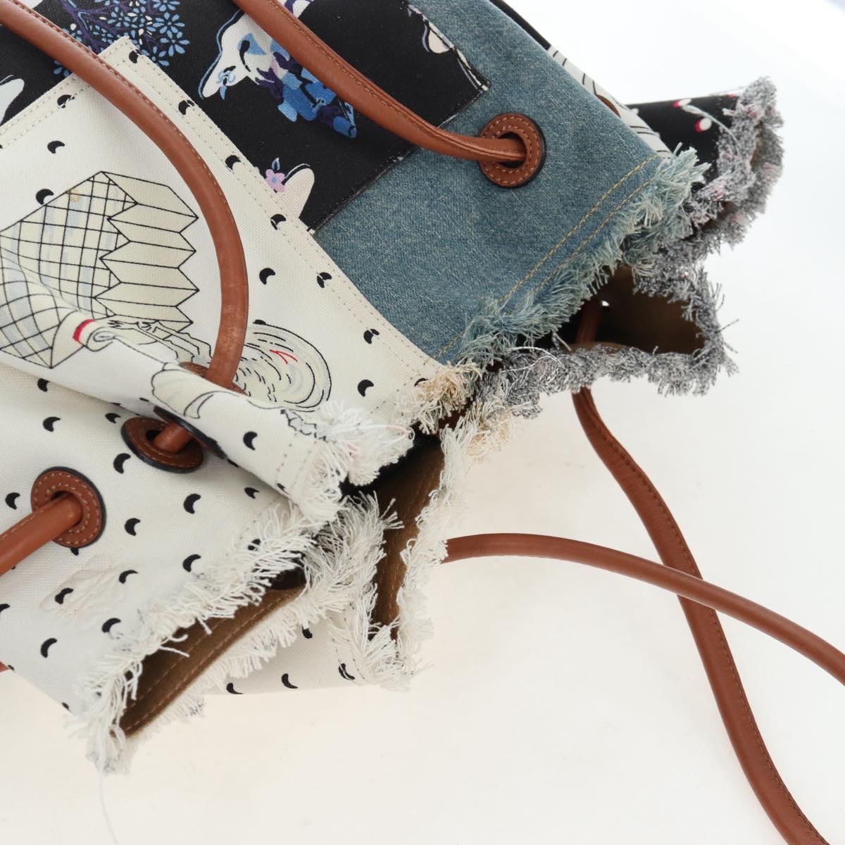 LOEWE x Paula's IBIZA Collection Flamenco Knots Denim Blue Brown Auth 167453V
