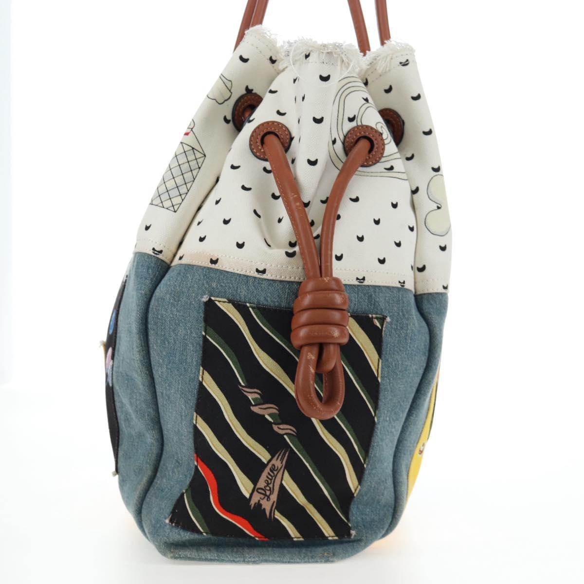 LOEWE x Paula's IBIZA Collection Flamenco Knots Denim Blue Brown Auth 167453V