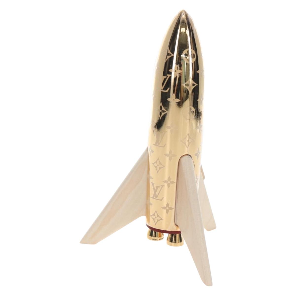 LOUIS VUITTON Monogram Metal Rocket Paperweight Gold GI0794 LV Auth 167456SM