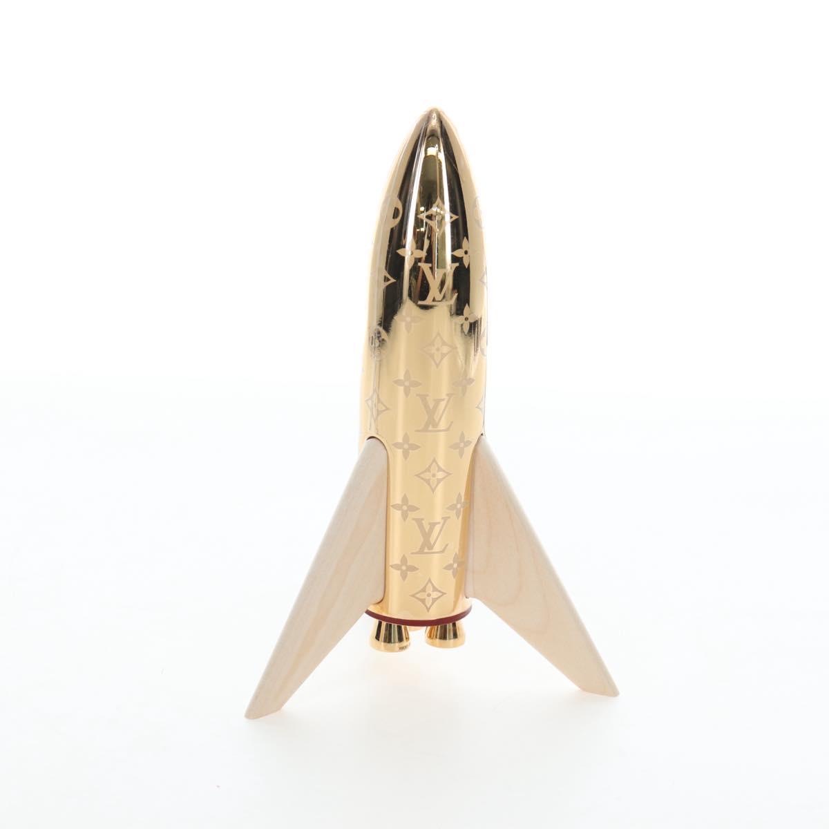 LOUIS VUITTON Monogram Metal Rocket Paperweight Gold GI0794 LV Auth 167456SM
