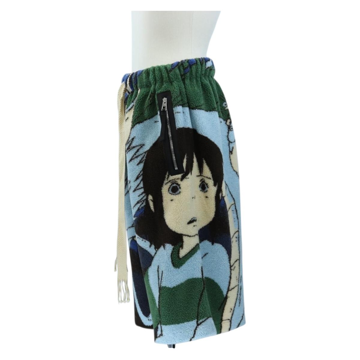 LOEWE x Studio Ghibli Spirited Away Jacquard Fleece Bermuda Pants Auth 167465SM