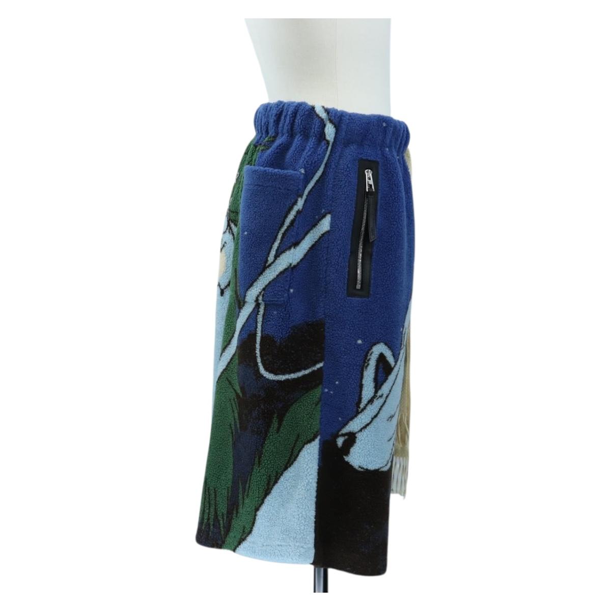 LOEWE x Studio Ghibli Spirited Away Jacquard Fleece Bermuda Pants Auth 167465SM