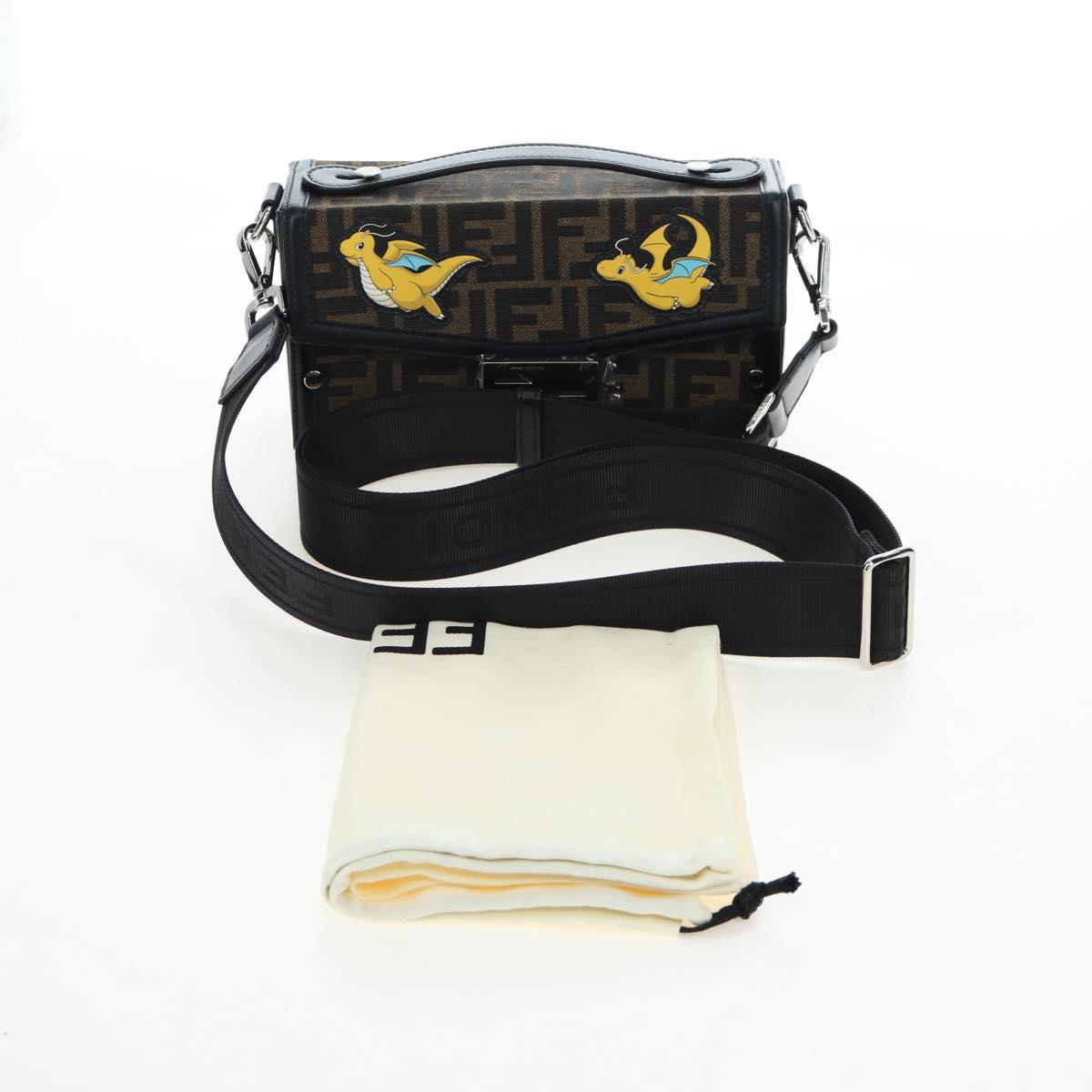 FENDI x FRGMT x POKEMON Soft Trunk Brown Silver 7VA565 Auth 167466SM