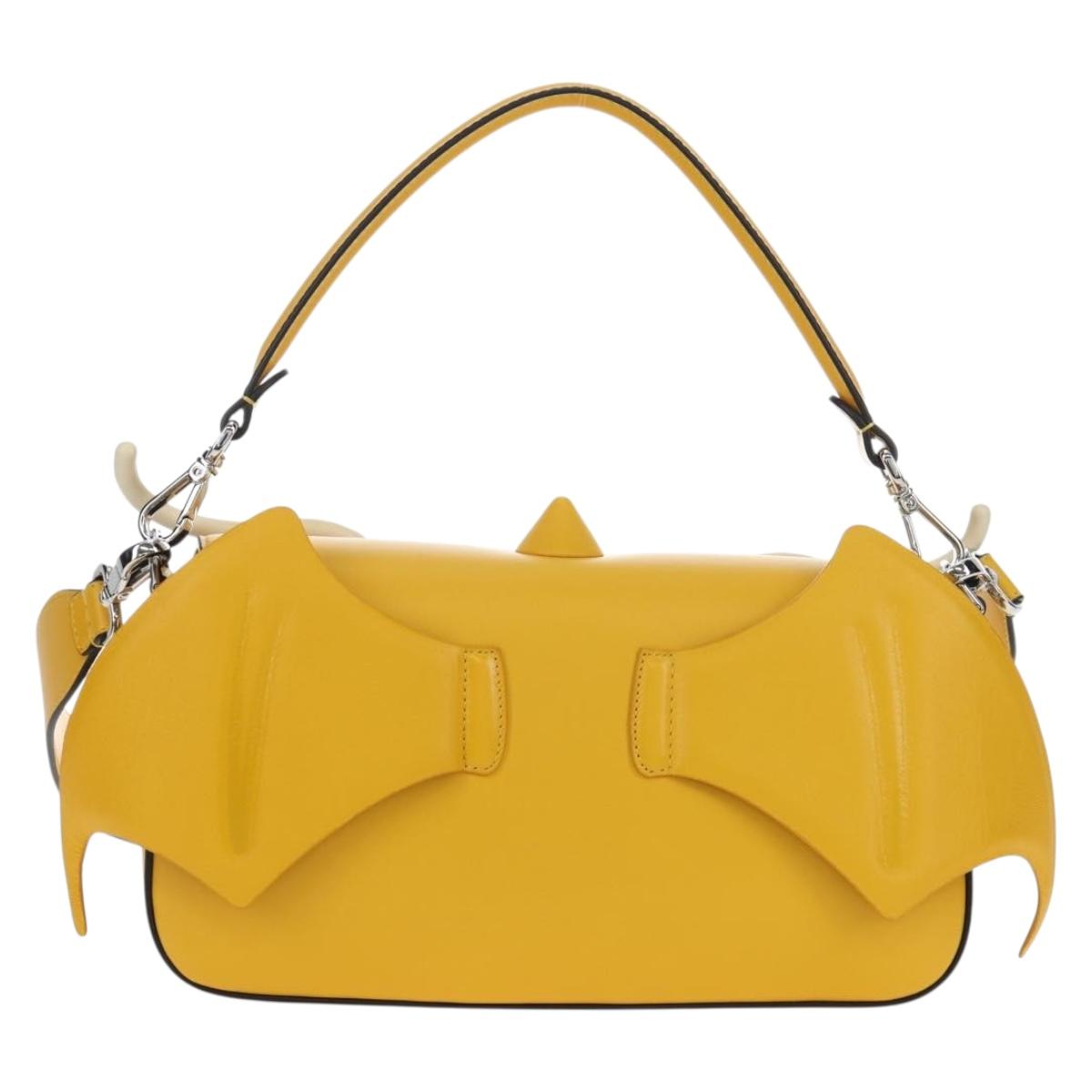FENDI x FRGMT x POKEMON Dragonite Mamma Baguette Yellow 8BR600 Auth 167467SM