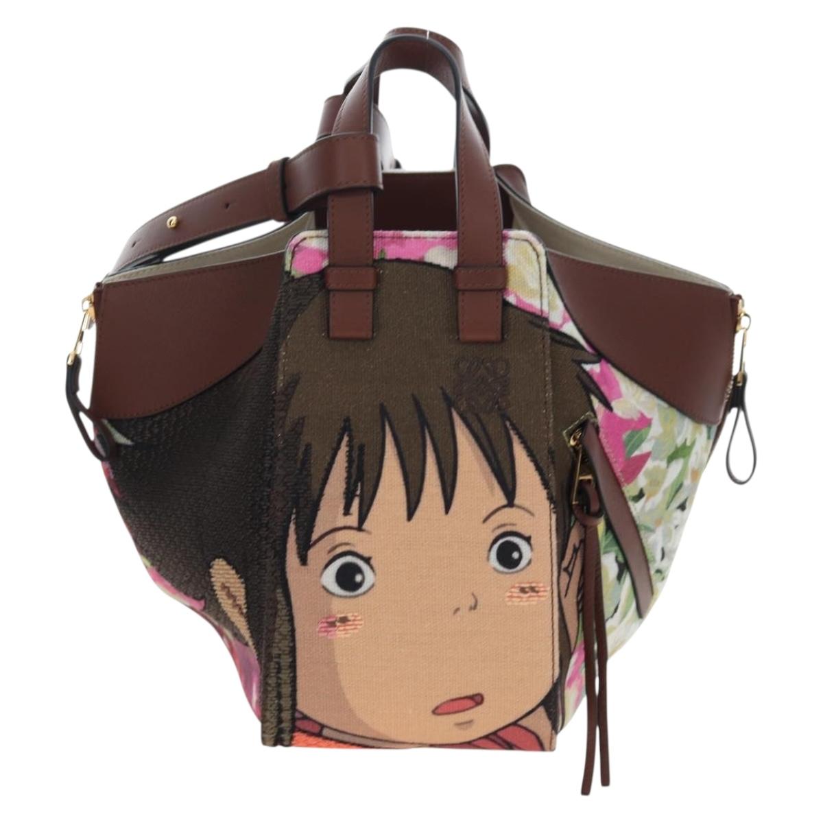 LOEWE x Studio Ghibli Spirited Away Hammock Small Bag Canvas Brown Auth 167469SM