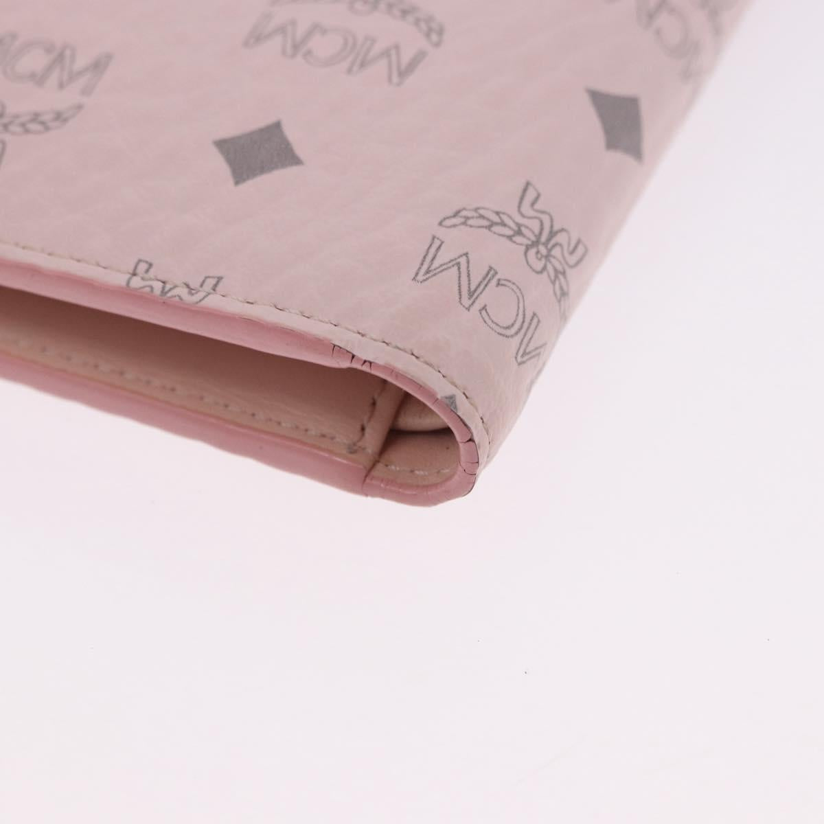 MCM Vicetos Hello Kitty Zip Card Wallet Leather Pink Gold Auth 167472SAM