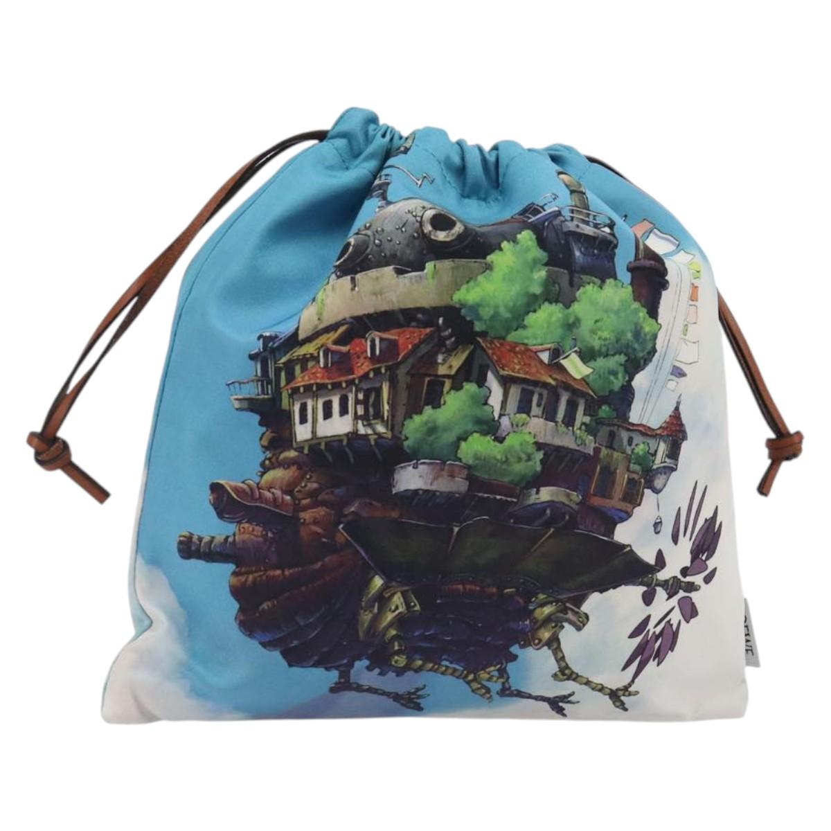LOEWE Studio Ghibli Howl's Moving Castle Pouch Nylon Blue Auth 167480M