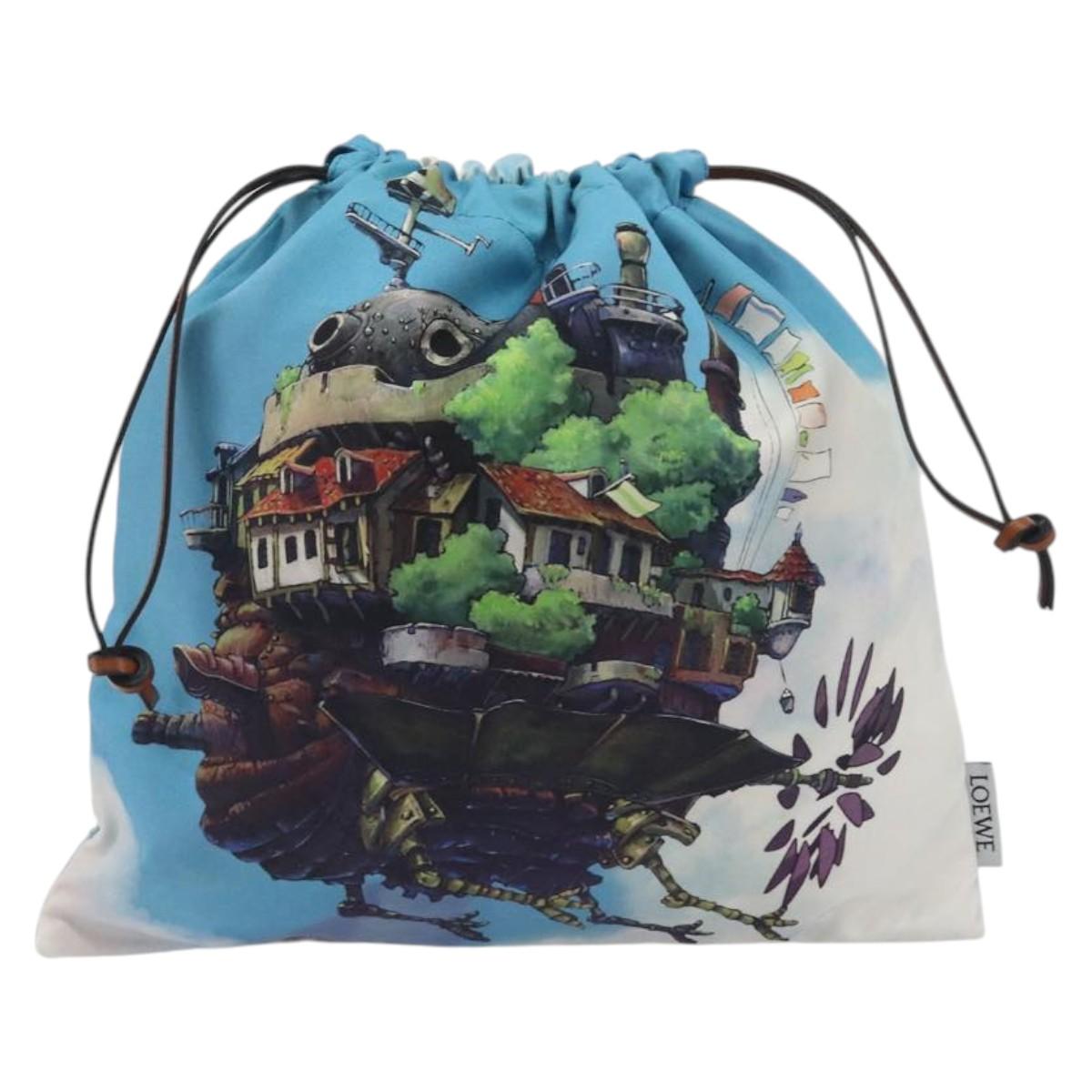 LOEWE Studio Ghibli Howl's Moving Castle Pouch Nylon Blue Auth 167481M