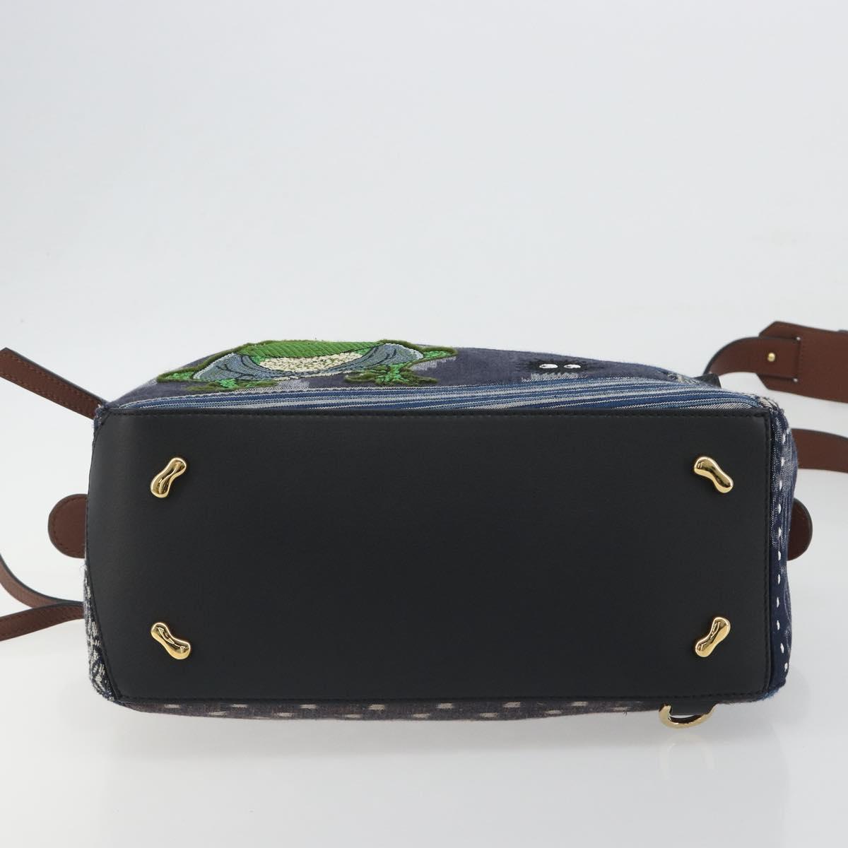 LOEWE x Studio Ghibli Puzzle Bag BORO Blue Frog Soot Sprites Blue Auth 167492SM