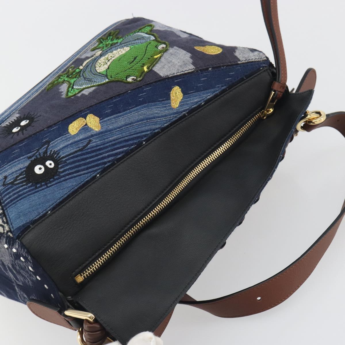 LOEWE x Studio Ghibli Puzzle Bag BORO Blue Frog Soot Sprites Blue Auth 167492SM