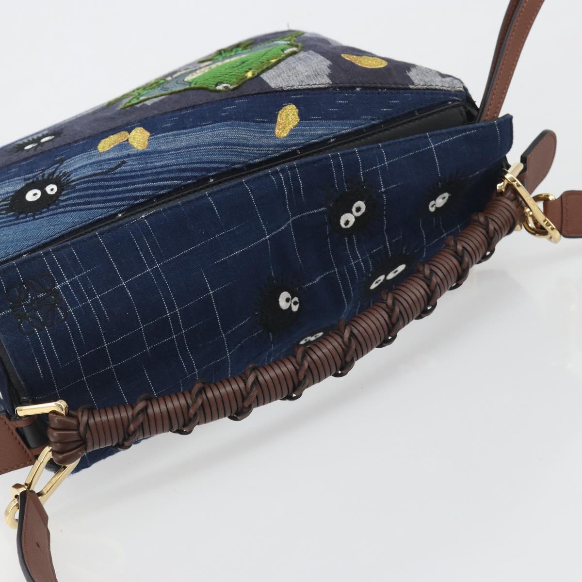 LOEWE x Studio Ghibli Puzzle Bag BORO Blue Frog Soot Sprites Blue Auth 167492SM