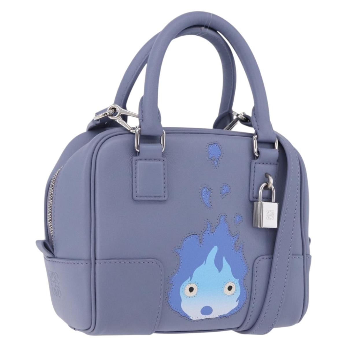 LOEWE LOEWE ~ Studio Ghibli Amazona 16 Calcifer Leather Blue Auth 167493SM
