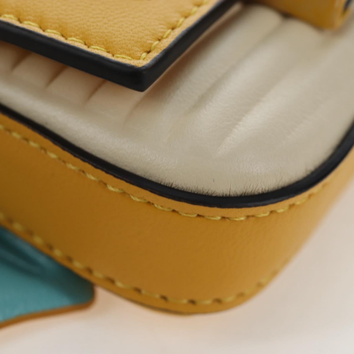 FENDI Dragonite FENDIxFRGMTxPOKÉMON Chain Bag Leather Yellow Auth 167495SM