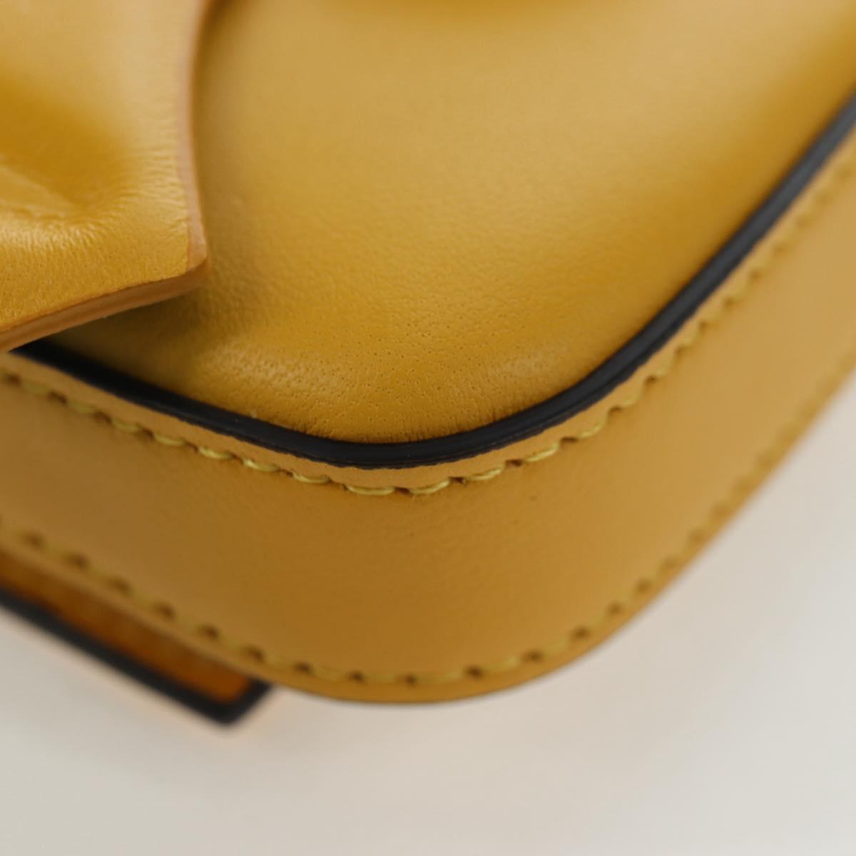 FENDI Dragonite FENDIxFRGMTxPOKÉMON Chain Bag Leather Yellow Auth 167495SM