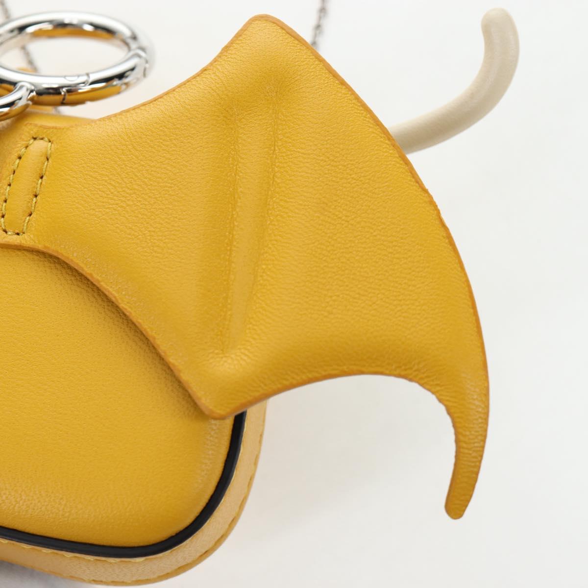 FENDI Dragonite FENDIxFRGMTxPOKÉMON Chain Bag Leather Yellow Auth 167495SM