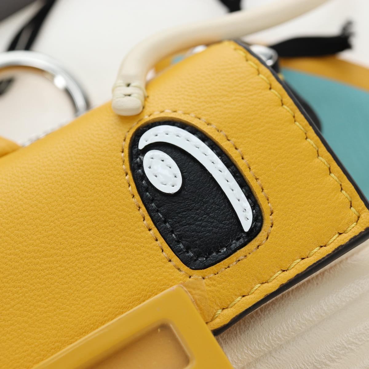 FENDI Dragonite FENDIxFRGMTxPOKÉMON Chain Bag Leather Yellow Auth 167495SM