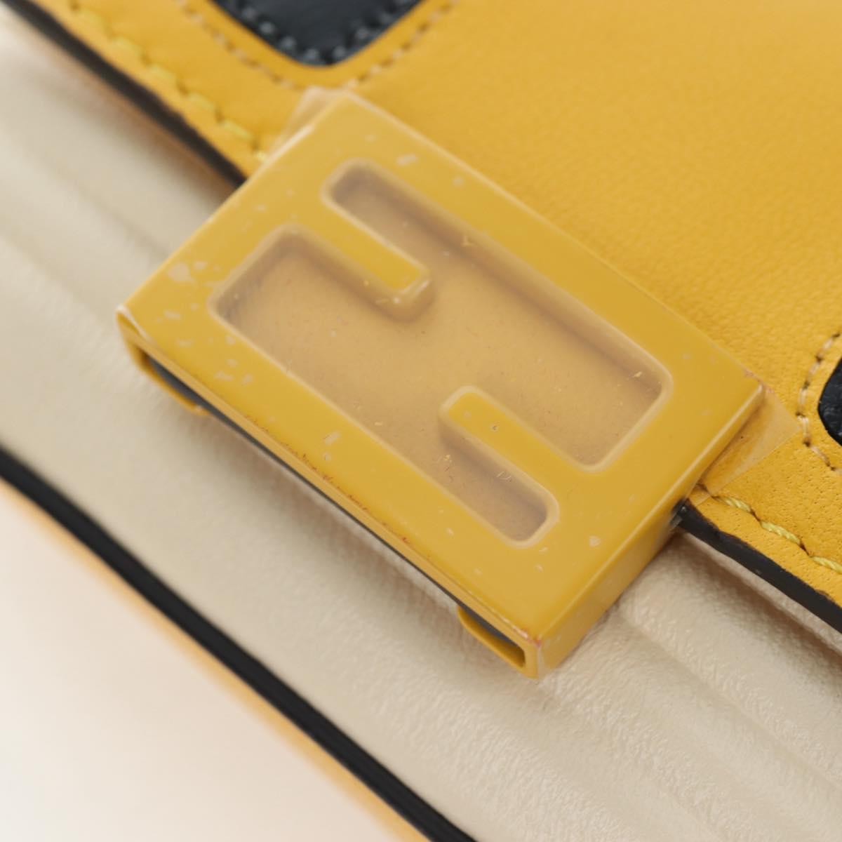 FENDI Dragonite FENDIxFRGMTxPOKÉMON Chain Bag Leather Yellow Auth 167495SM