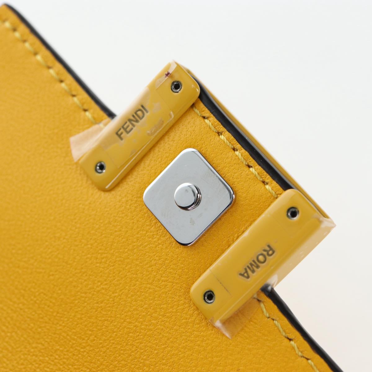FENDI Dragonite FENDIxFRGMTxPOKÉMON Chain Bag Leather Yellow Auth 167495SM