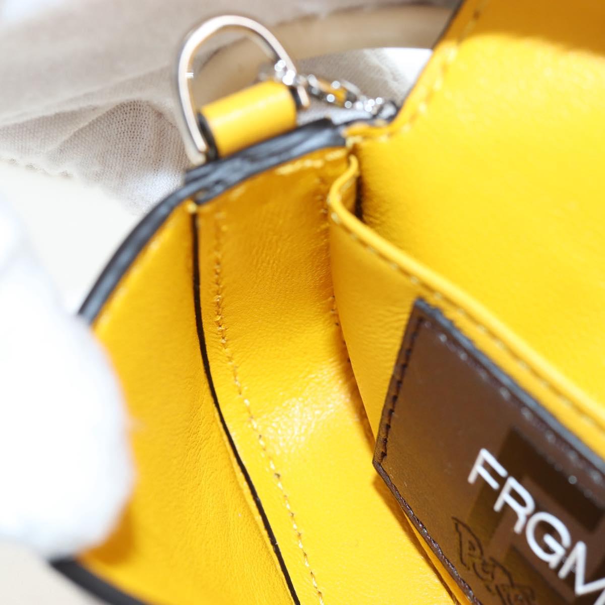 FENDI Dragonite FENDIxFRGMTxPOKÉMON Chain Bag Leather Yellow Auth 167495SM
