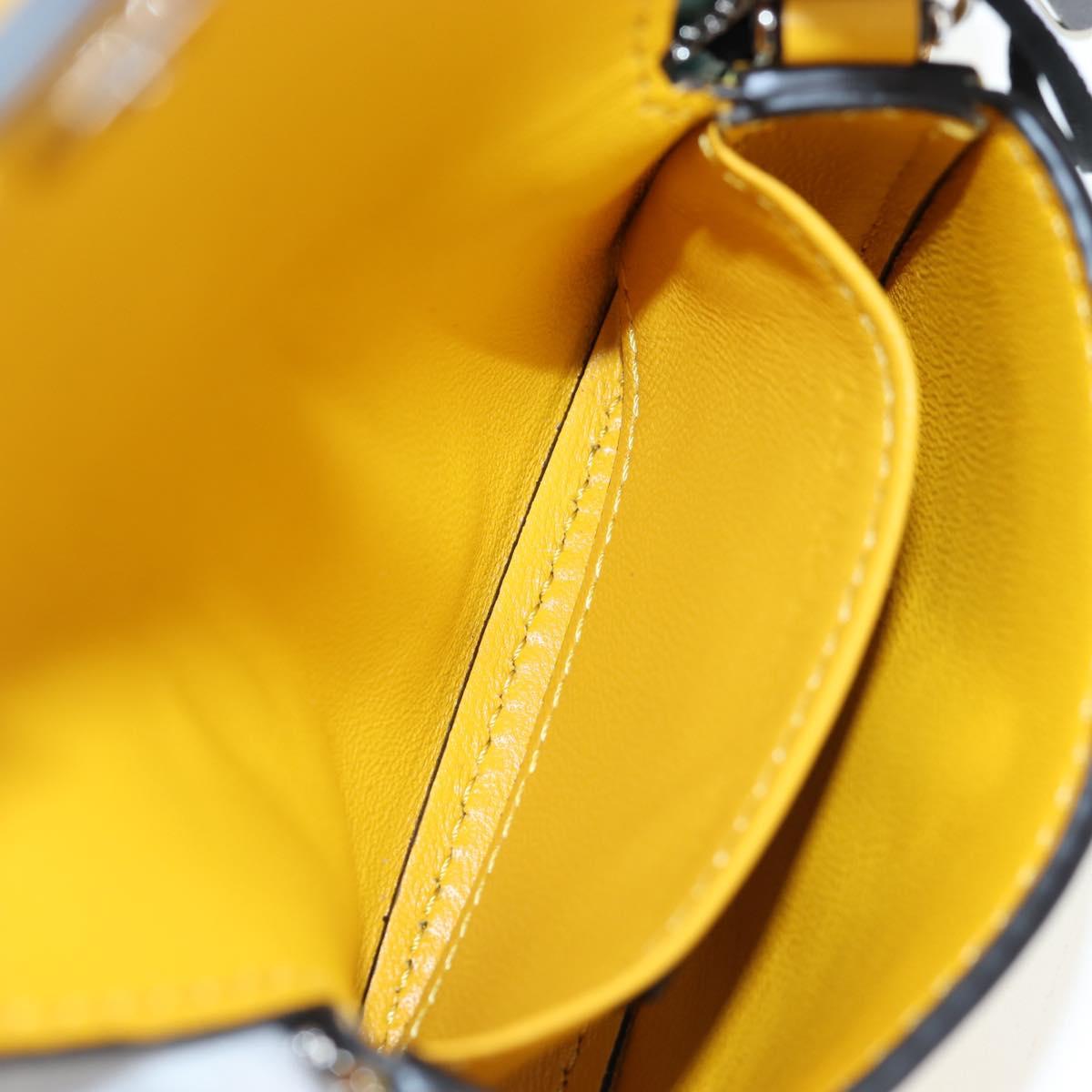 FENDI Dragonite FENDIxFRGMTxPOKÉMON Chain Bag Leather Yellow Auth 167495SM