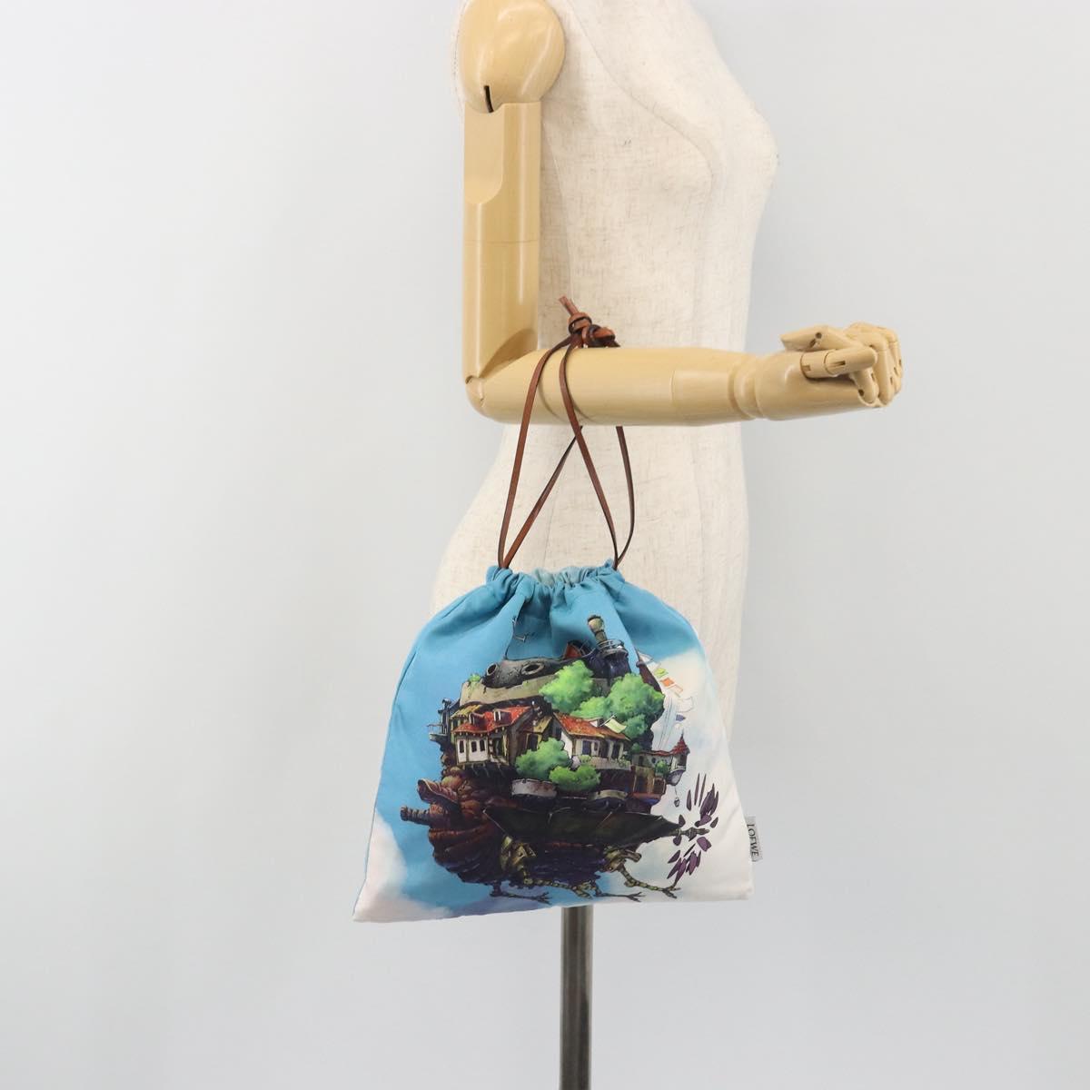 LOEWE Studio Ghibli Howl's Moving Castle Pouch Nylon Blue Auth 167496M