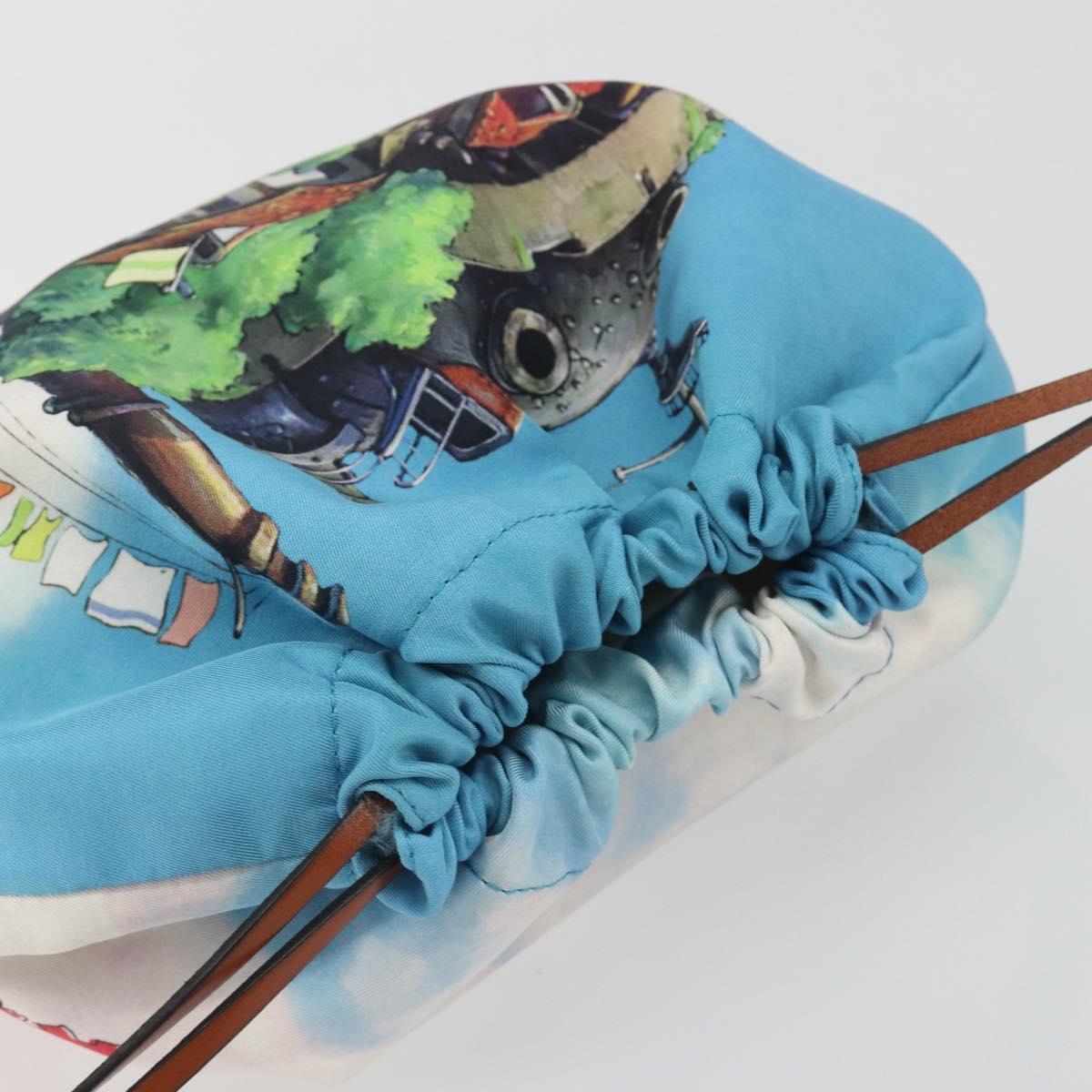 LOEWE Studio Ghibli Howl's Moving Castle Pouch Nylon Blue Auth 167496M
