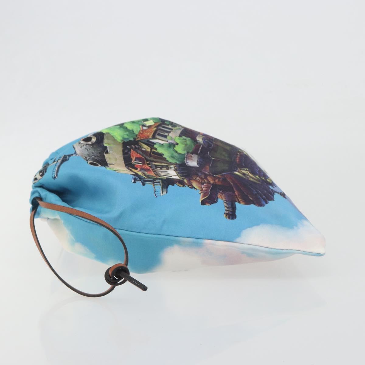LOEWE Studio Ghibli Howl's Moving Castle Pouch Nylon Blue Auth 167497M