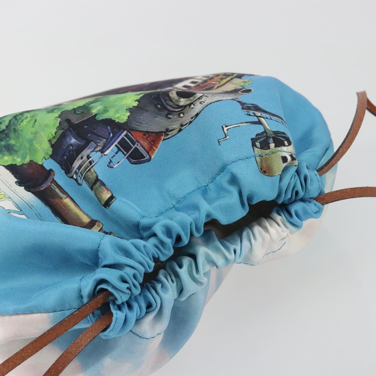 LOEWE Studio Ghibli Howl's Moving Castle Pouch Nylon Blue Auth 167497M
