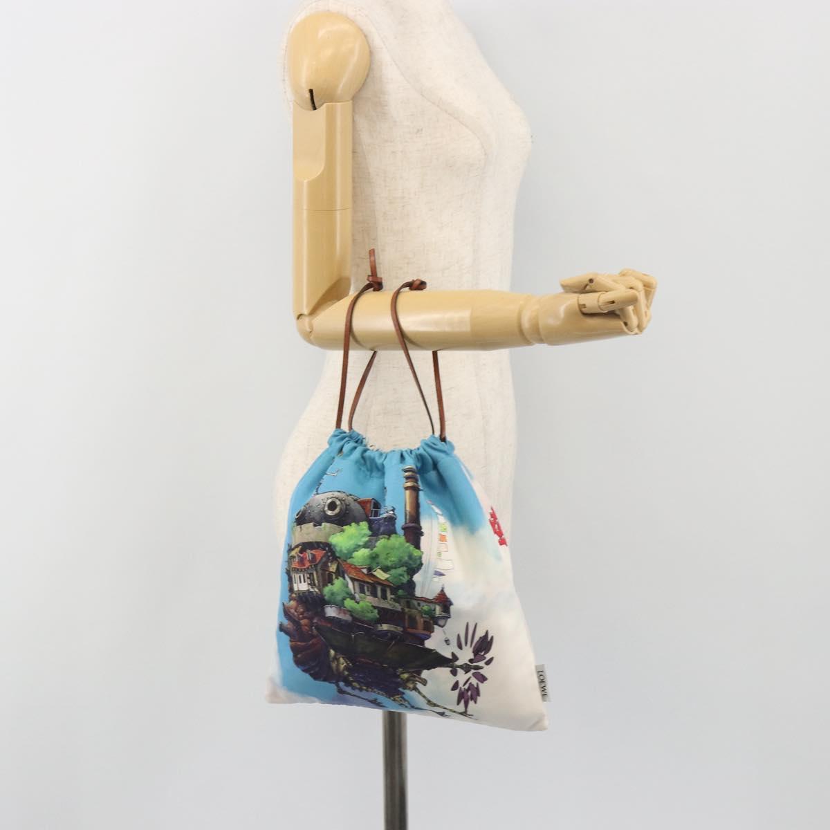 LOEWE Studio Ghibli Howl's Moving Castle Pouch Nylon Blue Auth 167498M